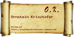 Ornstein Krisztofer névjegykártya